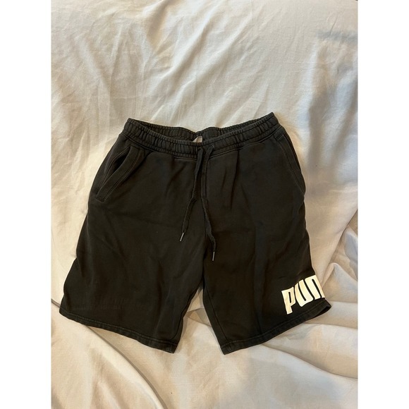 Puma Black Sweatshorts Mens M - Picture 1 of 3